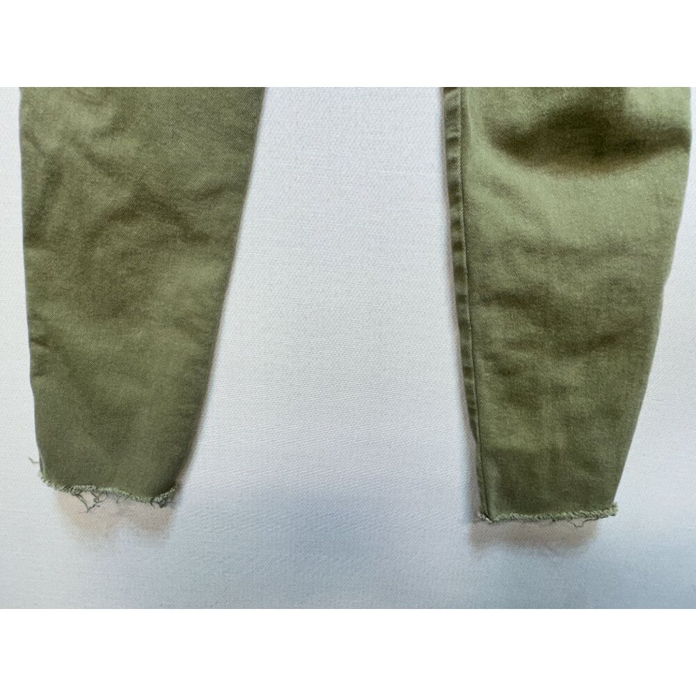 Free People Women's Army Skinny Jeans Denim Size 29 Olive Green Raw Hem Stretch - Picture 12 of 12